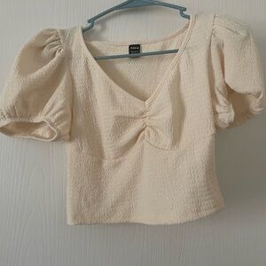 Cream Puff Sleeve Top
